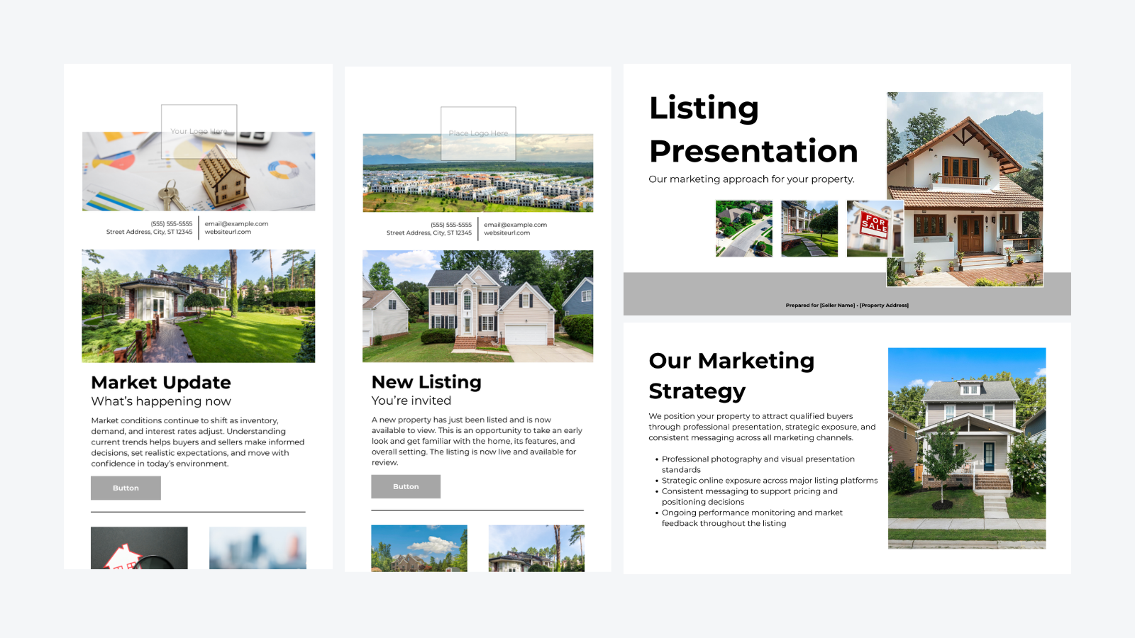 Real Estate system example — email campaign formats