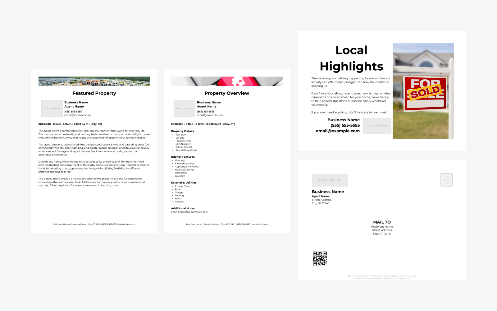 Real Estate system example — print and operational materials